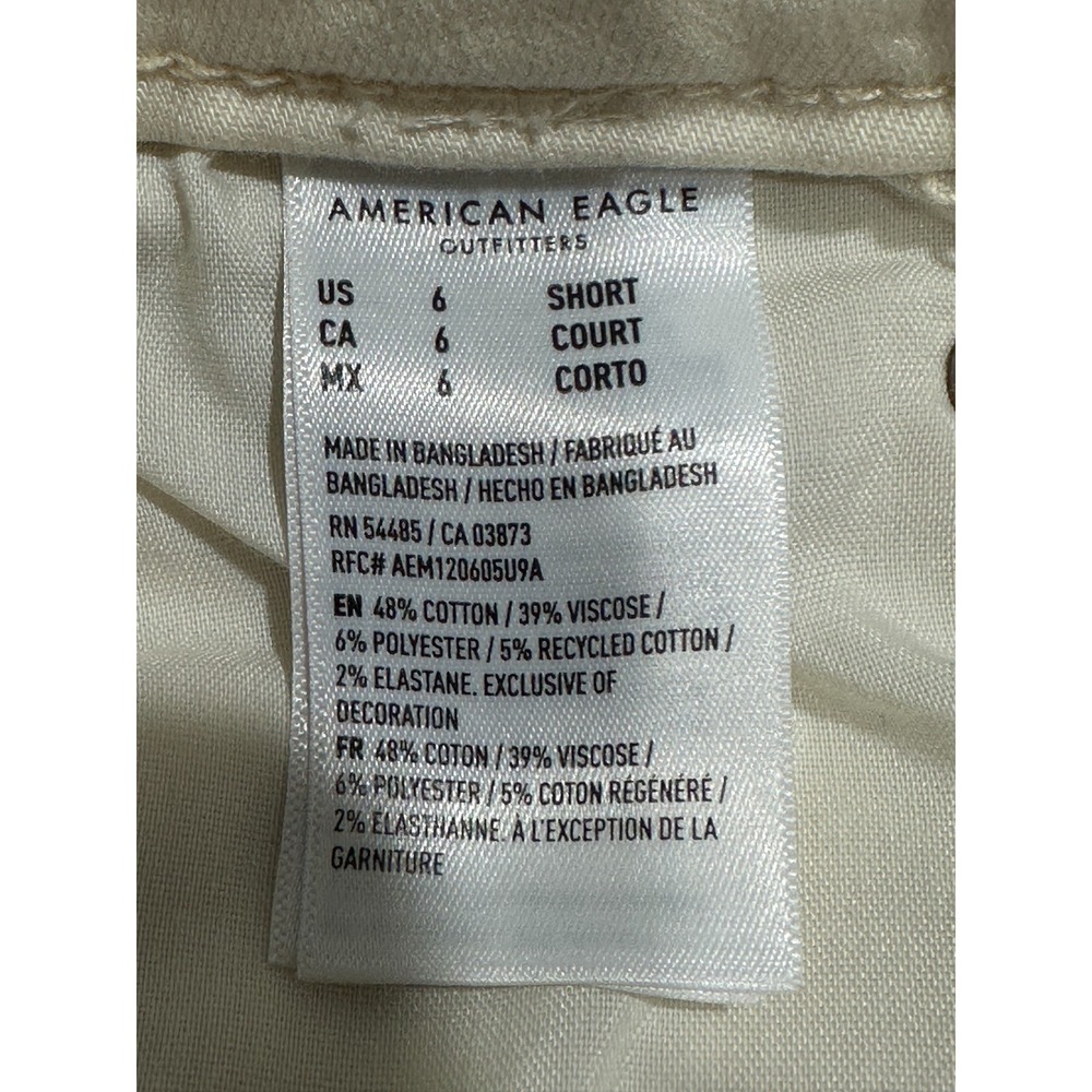American Eagle Festival Flare Pants Women Size 6‎ Cream Embroidered Denim EUC - Picture 8 of 11